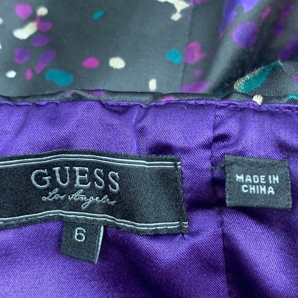 Guess Y2K Stretch Multicolor Lace/Satin Spaghetti Strap Dress Women's Size 6 - Picture 5 of 7